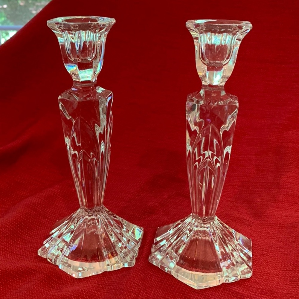 Vintage crystal 3.5 inch X 9 inches candlestick pair